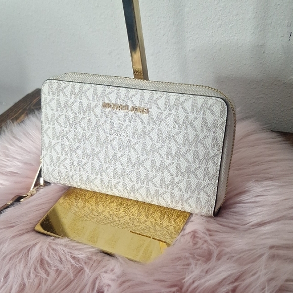 Michael Kors Cream Monogram Clutch - Picture 3 of 3